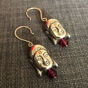 NEW Silver Buddha Beaded Earrings Bohemian Style